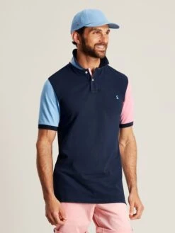 Blue Colourblock Polo Shirt -Clothing Store N01472s6