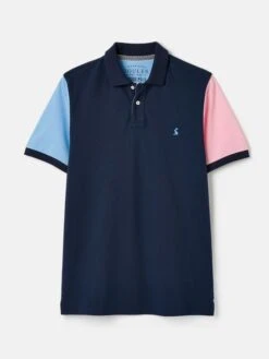 Blue Colourblock Polo Shirt -Clothing Store N01472s7