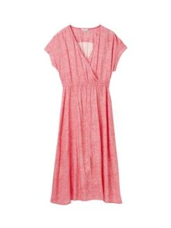 Pink V-Neck With Slit Dress -Clothing Store N02600s6