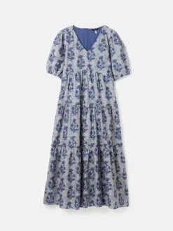 Light Blue V-Neck Tiered Dress -Clothing Store N02602s7