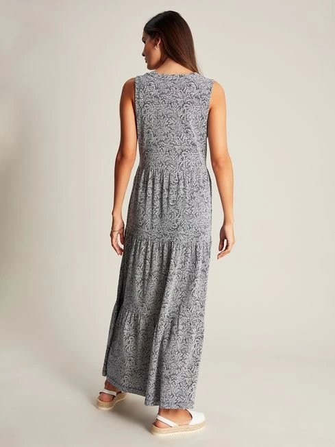 Blue Jersey Tiered Dress 2 Blue Jersey Tiered Dress - Image 2