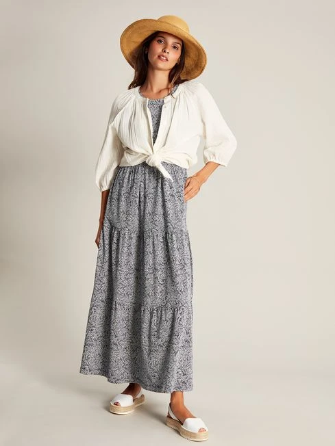 Blue Jersey Tiered Dress 5 Blue Jersey Tiered Dress - Image 5