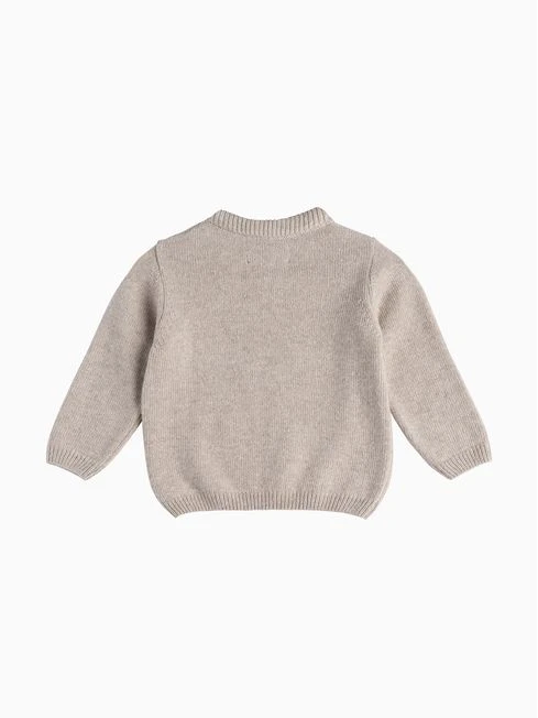 Trotters London Natural Little Oatmeal Thomas Train Jumper 3 Trotters London Natural Little Oatmeal Thomas Train Jumper - Image 3