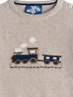 Trotters London Natural Little Oatmeal Thomas Train Jumper 7 Trotters London Natural Little Oatmeal Thomas Train Jumper -Clothing Store N32 288s4