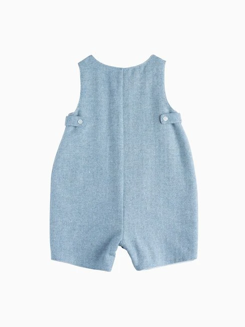 Trotters London Little Pale Blue Herringbone Archie Guardsman Romper 3 Trotters London Little Pale Blue Herringbone Archie Guardsman Romper - Image 3