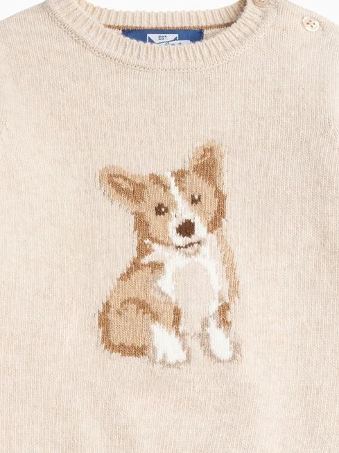 Trotters London Natural Corgi Jumper 4 Trotters London Natural Corgi Jumper - Image 4