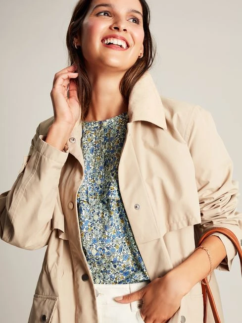 Blue Ditsy Blouse With Frilled Bib 4 Blue Ditsy Blouse With Frilled Bib - Image 4