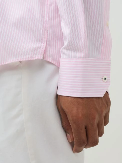 White/Pink Striped Shirt 4 White/Pink Striped Shirt - Image 4