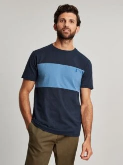 Blue Colourblock T-Shirt