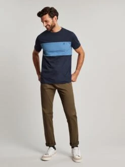 Blue Colourblock T-Shirt 8 Blue Colourblock T-Shirt -Clothing Store U11944s3