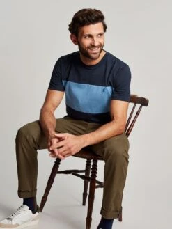 Blue Colourblock T-Shirt 9 Blue Colourblock T-Shirt -Clothing Store U11944s4