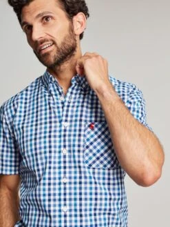 Wilson Blue Short Sleeve Classic Fit Shirt 11 Wilson Blue Short Sleeve Classic Fit Shirt -Clothing Store U46 244s5