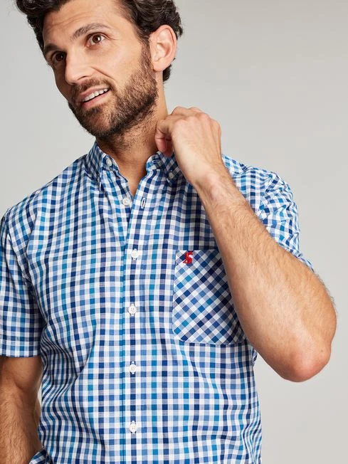 Wilson Blue Short Sleeve Classic Fit Shirt 5 Wilson Blue Short Sleeve Classic Fit Shirt - Image 5