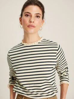 White Long Sleeve Top With Frill