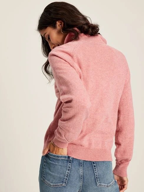 MIA Pink Collared Pointelle Jumper 2 MIA Pink Collared Pointelle Jumper - Image 2