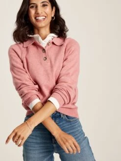 MIA Pink Collared Pointelle Jumper 9 MIA Pink Collared Pointelle Jumper -Clothing Store U75381s4