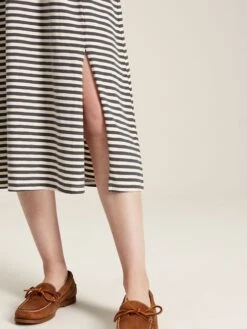 Grey Striped Wrap Midi Dress -Clothing Store U75384s4