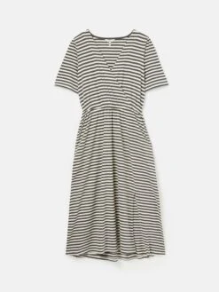 Grey Striped Wrap Midi Dress -Clothing Store U75384s7