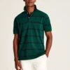 Green Classic Fit Striped Polo