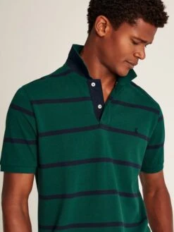 Green Classic Fit Striped Polo -Clothing Store U75388s4