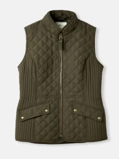 Green Showerproof Diamond Quilted Gilet -Clothing Store U75407s5