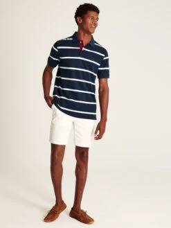 Navy Blue Classic Fit Striped Polo -Clothing Store U75497s3