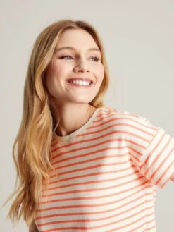 Pink Striped Short Sleeve T-Shirt -Clothing Store U77162s5