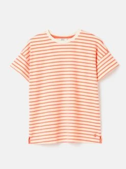 Pink Striped Short Sleeve T-Shirt -Clothing Store U77162s6