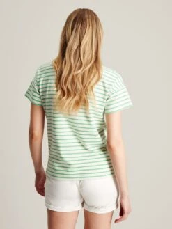 Green Striped Short Sleeve T-Shirt -Clothing Store U77163s3