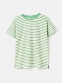 Green Striped Short Sleeve T-Shirt -Clothing Store U77163s6