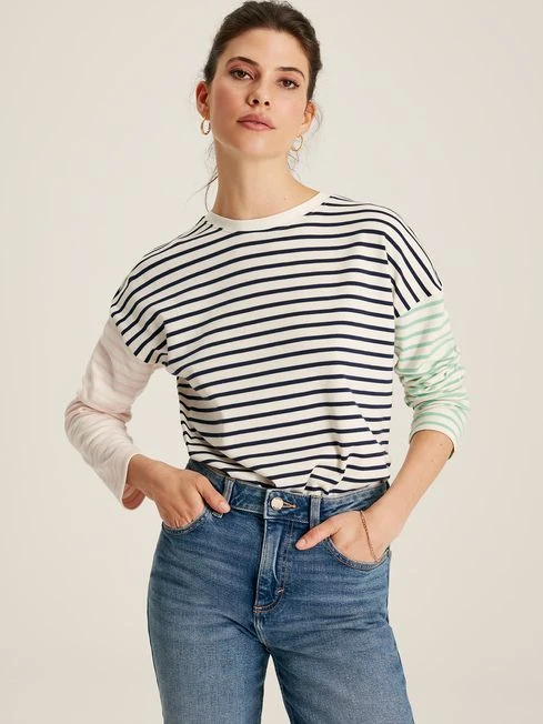 Navy Blue Drop Shoulder Long Sleeve Top 1 Navy Blue Drop Shoulder Long Sleeve Top