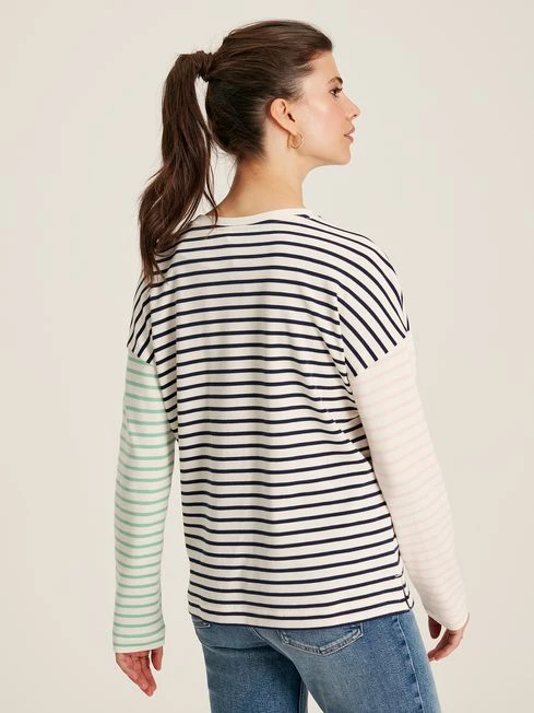 Navy Blue Drop Shoulder Long Sleeve Top 2 Navy Blue Drop Shoulder Long Sleeve Top - Image 2
